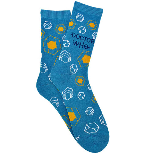 Doctor Who Crew Socks (Molecule Print design) - Fits Unisex size 5-12 (1 Pair)