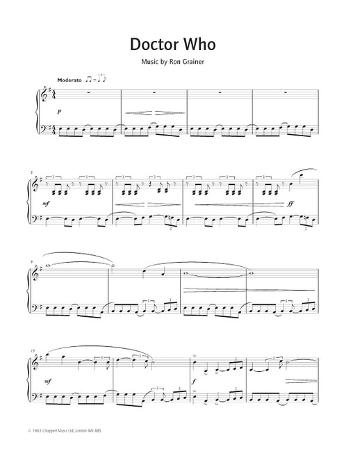 Doctor Who: Theme from the TV Series (Piano Solo) - Sheet Music