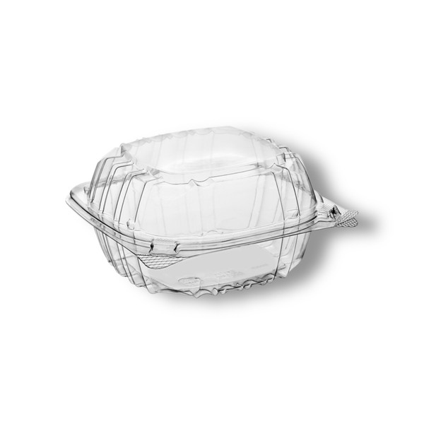 Dart C57PST1 ClearSeal Hinged Lid Plastic Container 6" x 5 13/16" x 3" 125ct