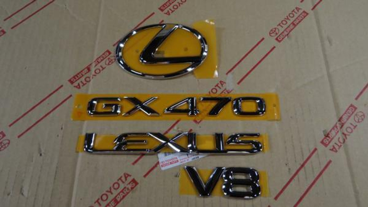 03-09 OEM *NEW* LEXUS GX470 CHROME REAR TRUNK EMBLEM KIT 03 04 05 06 07 08 09