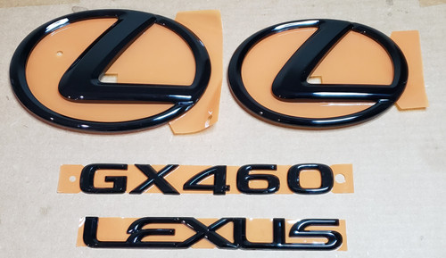 W/O PRE- CRASH NEW LEXUS GX460 BLACK PEARL COMPLETE EMBLEM KIT 