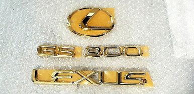 FITS New Lexus GS300 Complete Emblem Rear Kit Trunk Word Gold 98 99 00 01  02 03