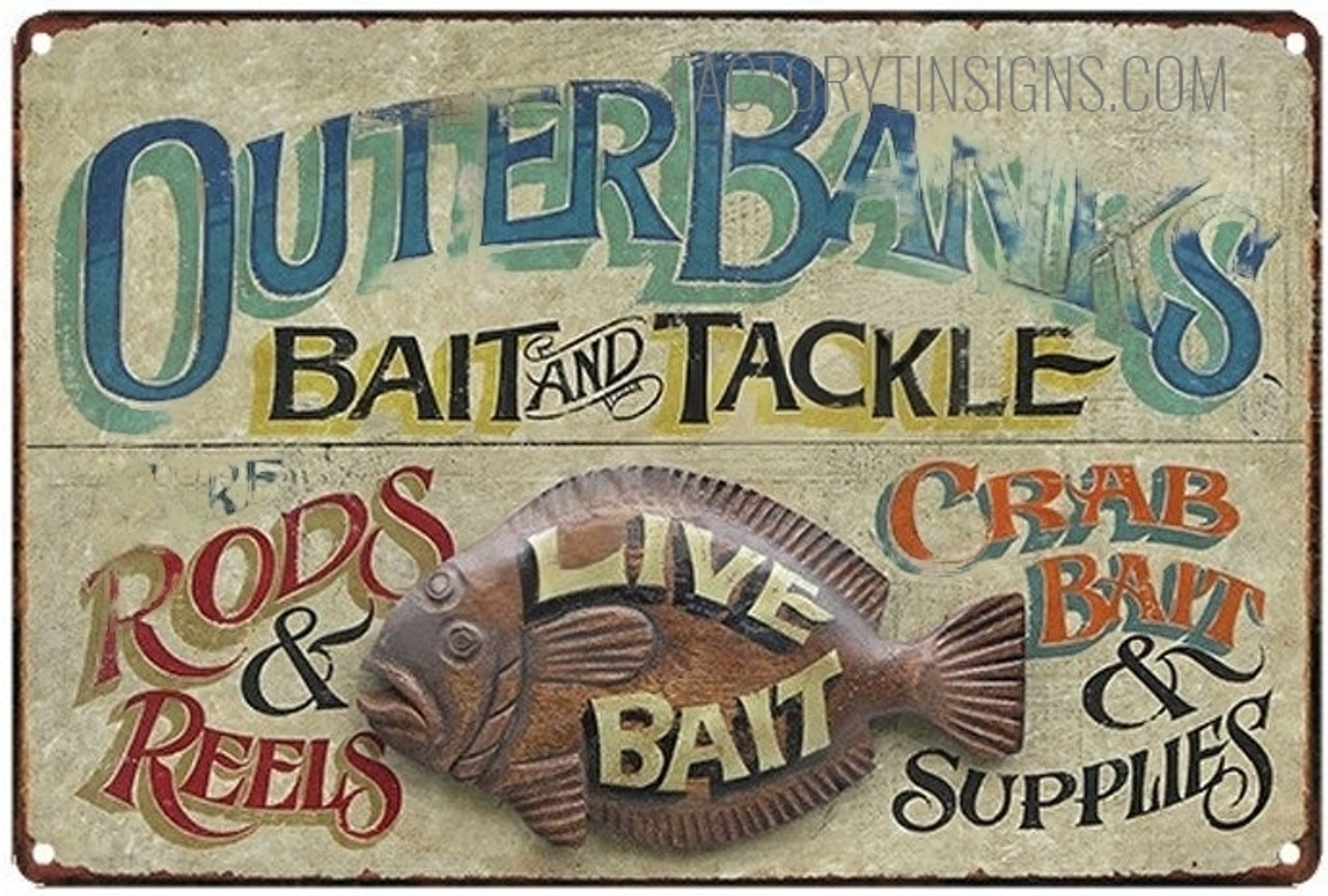 live bait and tackle sign