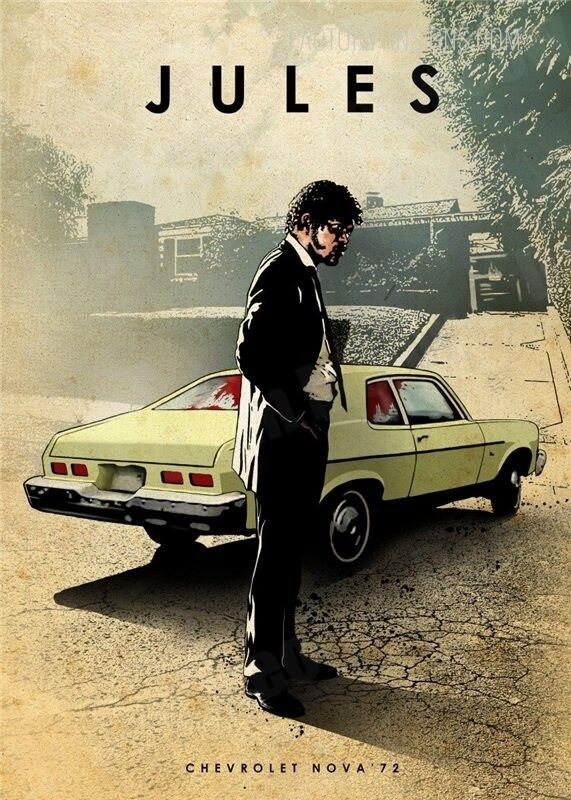 Jules Pulp Fiction Metal Tin Sign Poster