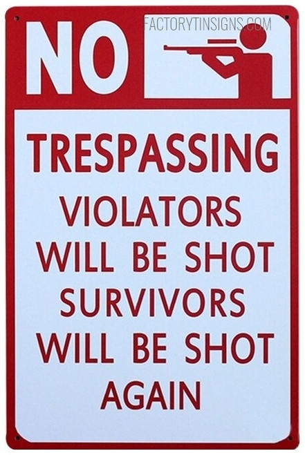 No Trespassing Typography Figure Vintage Metal Signs Tin Sign for Wall Hanging And Wall Décor