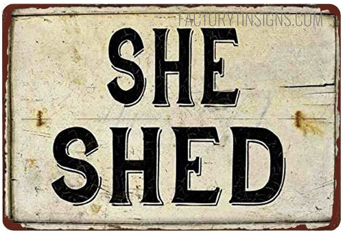 She Shed Typography Vintage Metal Signs Tin Sign for Wall Decor And Wall Hanging