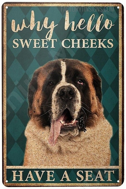 Why Hello Sweet Cheeks Typography Animal Vintage Metal Signs Tin Sign for Room Décor And Wall Hanging