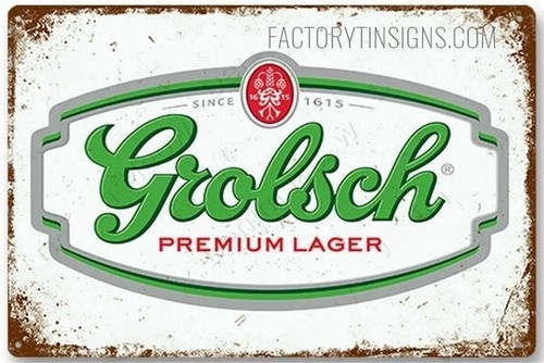 Grolsch Premium Lager Typography Vintage Metal Signs Tin Sign for Wall Hanging And Wall Décor