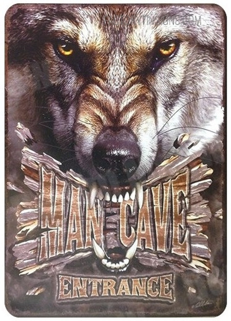 Man Cave Typography Animal Vintage Metal Signs Tin Sign for Wall Décor And Wall Hanging