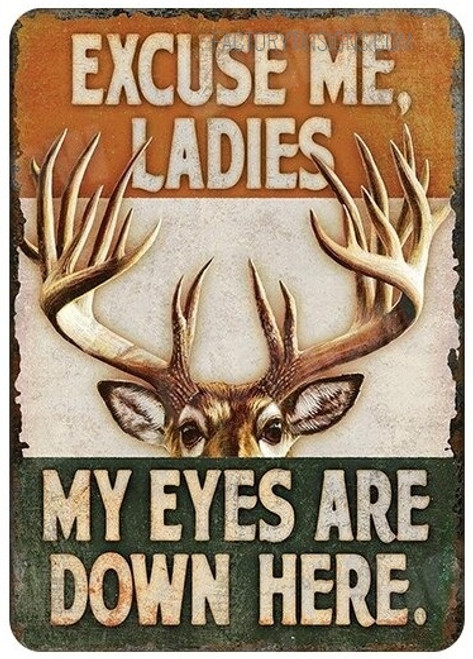 Excuse Me Ladies Typography Animal Vintage Metal Signs Tin Sign for Wall Décor And Wall Hanging