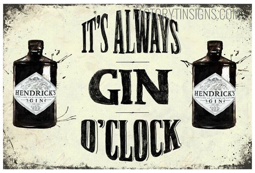 It’s Always Gin O’clock Typography Vintage Metal Signs Retro Metal Tin Signs for Wall Décor And Wall Hanging