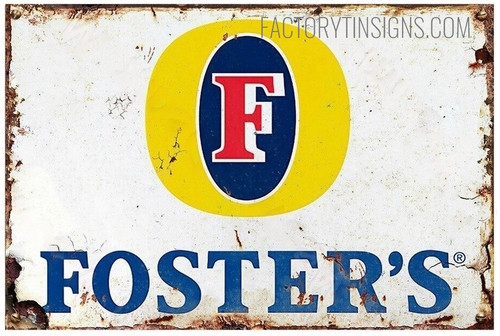 Foster’s Typography Vintage Metal Signs Retro Metal Tin Signs for Wall Hanging And Wall Décor