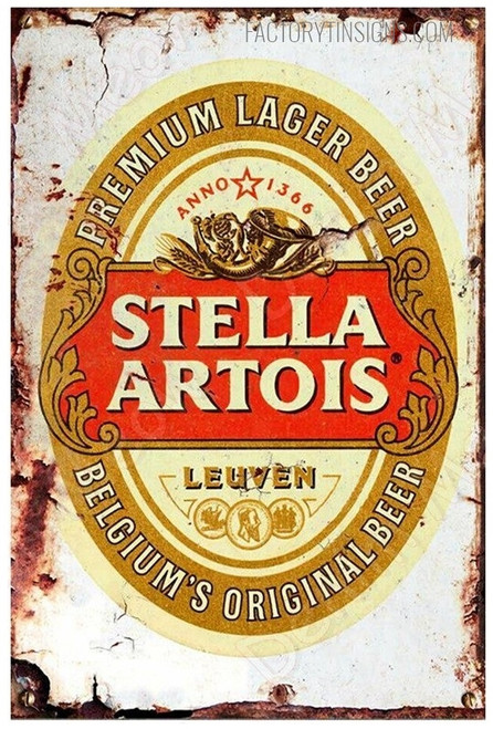 Stella Artois Typography Vintage Metal Signs Retro Metal Tin Signs for Wall Décor And Wall Hanging