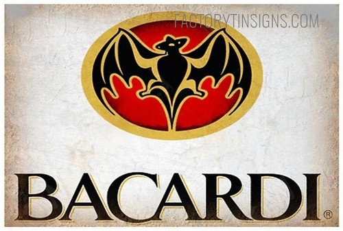 Bacardi Typography Vintage Metal Signs Retro Metal Tin Signs for Wall Hanging And Living Room Design