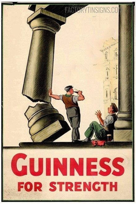 Guinness For Strength Typography Figure Vintage Metal Signs Retro Metal Tin Signs for Wall Hanging And Living Room Design