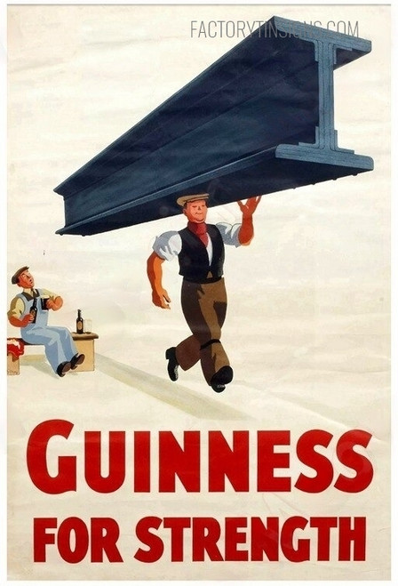 Guinness For Strength Typography Figure Vintage Metal Signs Retro Metal Tin Signs for Wall Hanging And Living Room Design