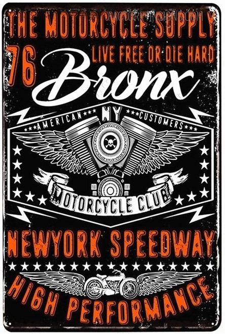 The Motorcycle Supply Typography Vintage Metal Signs Retro Metal Tin Signs For Wall Hanging And Garage Wall Décor