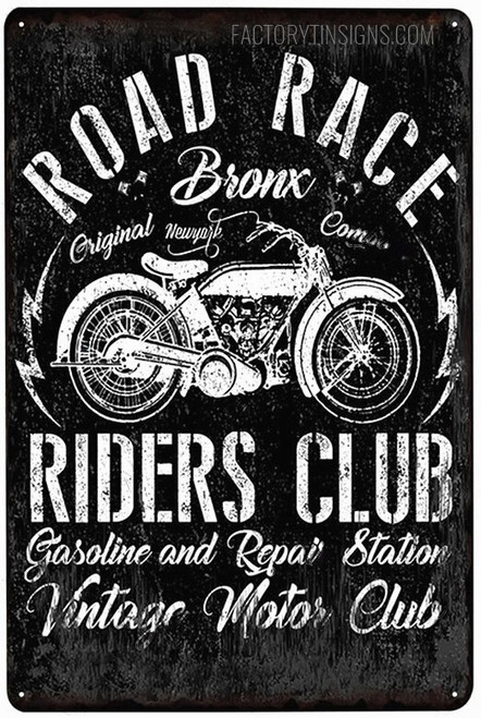 Road Race Typography Vintage Metal Signs Retro Metal Tin Signs for Wall Décor And Home Décor