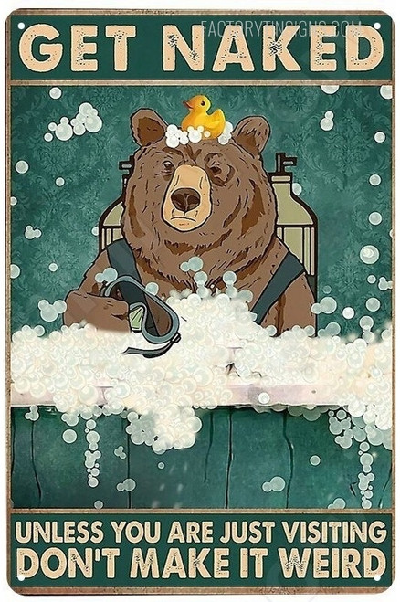 Bear Cute Animal Typography Vintage Cheap Tin Signs Retro Metal Art For Perfect Room Decor
