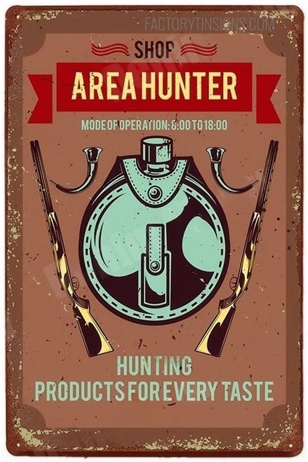 Shop Area Hunter Hunting Products For Every Taste Typography Animal Vintage Metal Signs Retro Metal Tin Signs for Wall Décor And Wall Hanging