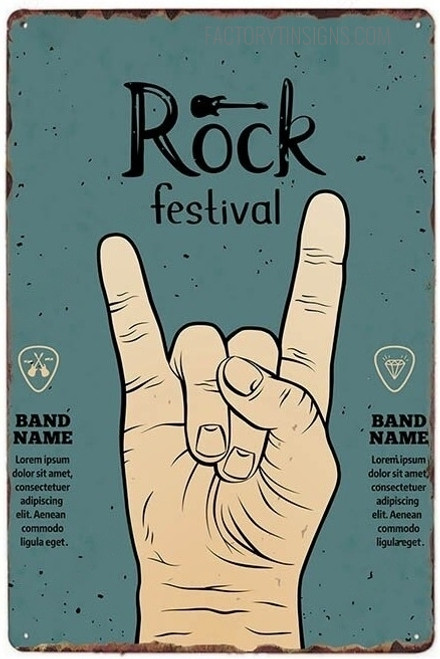 Rock Festival Typography Figure Vintage Metal Signs Retro Metal Tin Signs for Wall Décor And Wall Hanging