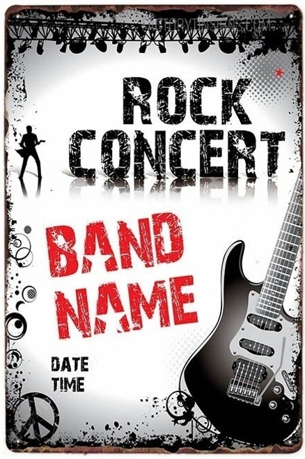 Rock Concert Band Name Typography Figure Vintage Metal Signs Retro Metal Tin Signs for Wall Décor And Wall Hanging