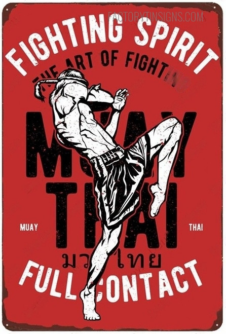 Fighting Spirit The Art Of Fighting Typography Figure Vintage Metal Signs Retro Metal Tin Signs for Wall Décor And Wall Hanging