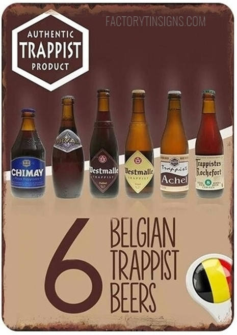 6 Belgian Trappist Beers Typography Drink Vintage Metal Signs Tin Signs for Wall Hanging And Bar Wall Décor