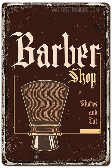 Barbershop Shabes And Cut Typography Metal Signs Vintage for Wall Decor