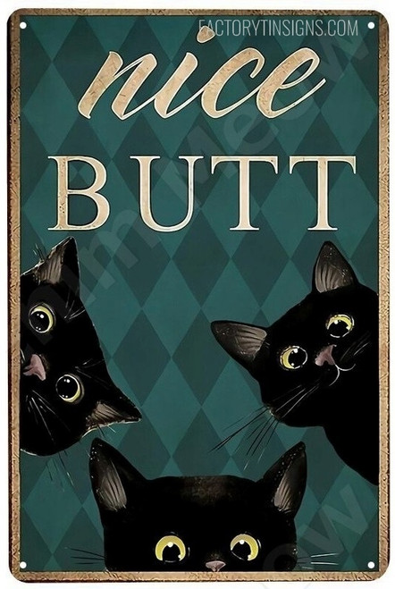 Nice Butt Cute Animal Typography Reproduction Vintage Metal Art Tin Signs For Sale For Hotel Decoration Design