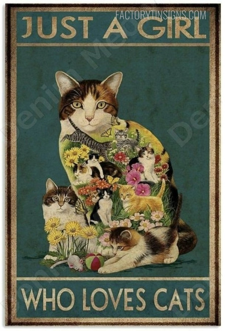 Who Loves Cats Cute Animal Typography Reproduction Vintage Metal Art Retro Tins For Sale For Wall Hangings And Room Decorations