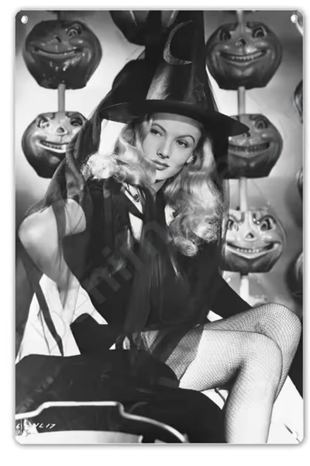 Glamorous Actress Veronica Lake Figure Wall Art Retro Tin Signs Vintage Posters Vintage Metal Signs For Sale For DIY Wall Decor