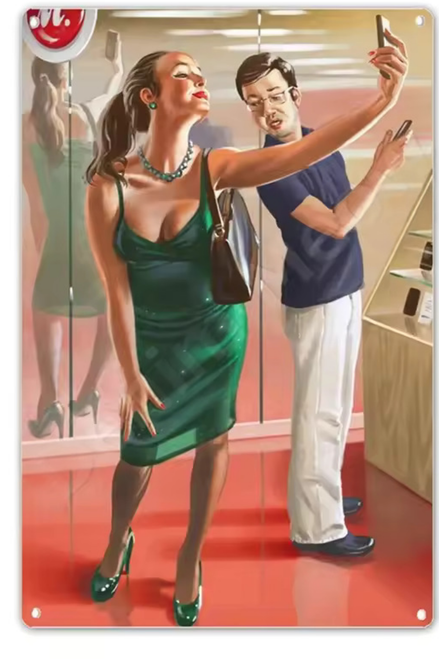Selfie Reproduction Popular Modern Tin Poster Metal Tin Signs UK Metal Poster Figure Art For Home Décor