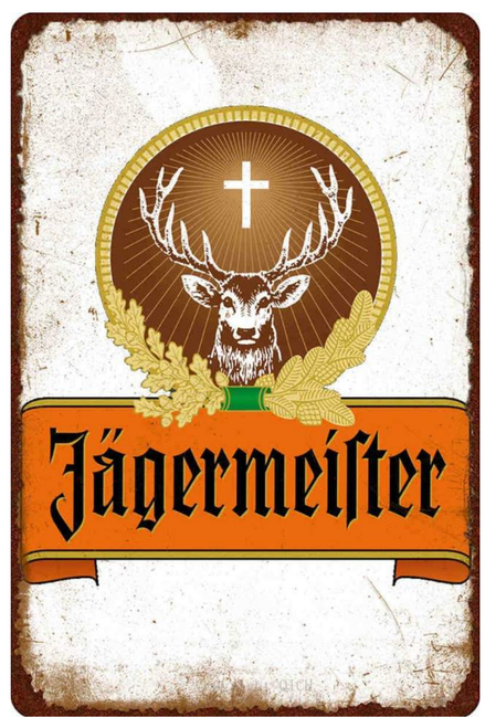 Iconic Jägermeister Logo Animal Artwork Art On Wall Cheap Wall Art Vintage Metal Signs For Sale Affordable Metal Tin Signs Online