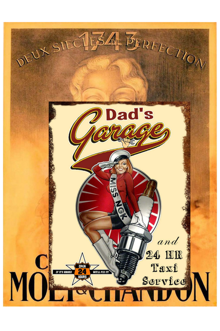 Dad's Garage Sign Quote Art Figure Art Famous Retro Tin Signs Vintage Posters Shop Vintage Tin Signs For Living Room Design