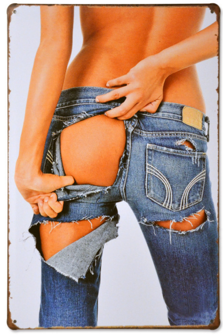 The Woman Is Standing With One Hand Placed Near Her Lower Back Nude Art Metal Sign Vintage Metal Signs For Sale Figure Wall Art Tin Poster For Diy Room Décor