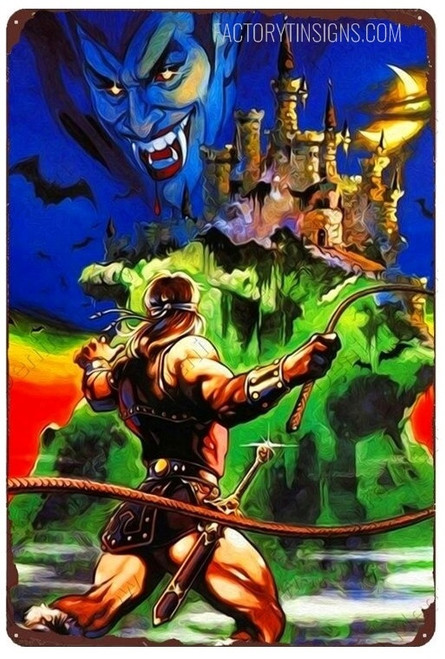 Castlevania Video Game Vintage Typography Metal Poster Tin Sign for Living Room Décor