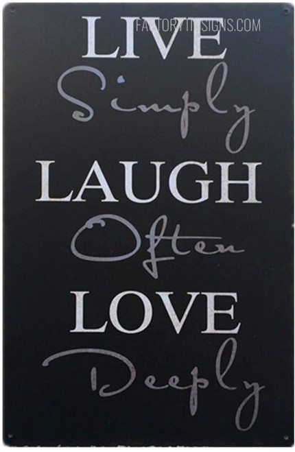 Live Love Laugh Quote Typography Vintage Metal Plaque Retro Tin Sign Poster for Living Room Decor