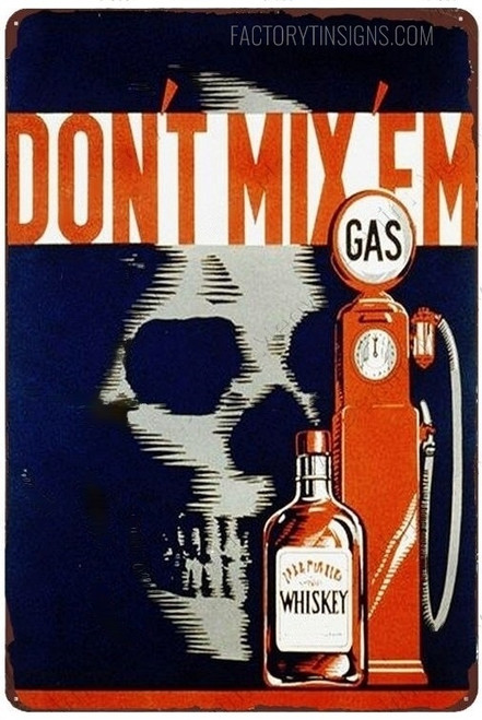 Don't Mix Typography Vintage Reproduction Metal Sign Tin Sign for Whisky Beer Plaque Plates