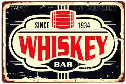 Whiskey Bar Typography Vintage Tin Sign Retro Metal Tin Signs for Wall Décor And Wall Hanging