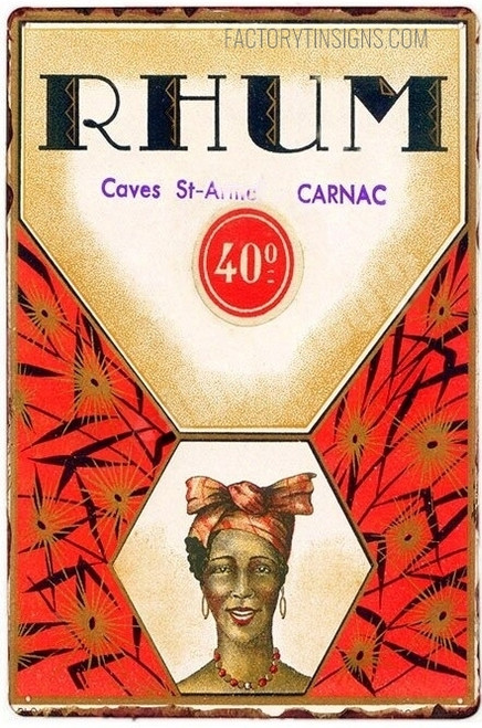 Rhum Typography Figure Vintage Tin Sign Retro Metal Tin Signs for Wall Décor And Wall Hanging
