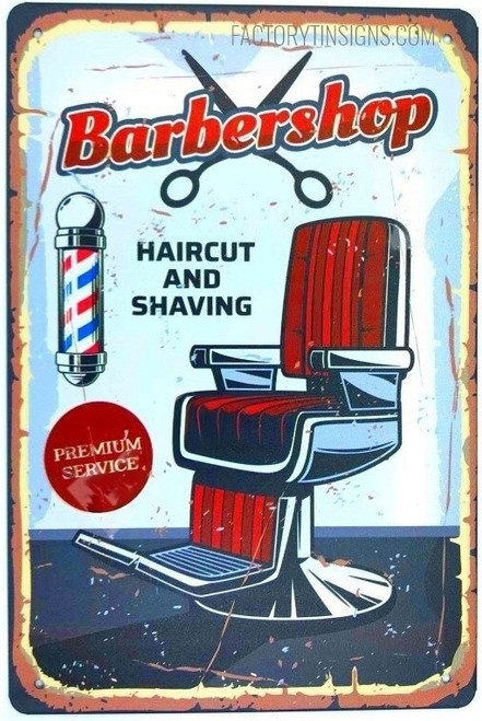 Barbershop Vintage Typography Barber Shop Tin Sign Poster Retro Door Signs For Salon Wall Décor