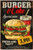 Burger & Coke Vintage Typography Hamburger Tin Sign Fast Food Metal Plate Poster for Wall Decoration