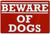 Beware Of Dogs Typography Vintage Metal Signs Tin Sign for Wall Hanging And Living Room Design