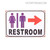 Restroom Contemporary Figure Typography Metal Tin Signs Tin Metal Signs for Office Décor & Home Déco