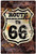 Route Us 66 Typography Vintage Metal Signs Retro Metal Tin Signs for Garage Wall Décor And Wall Hanging