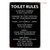 Toilet Rules Typography Modern Metal Tin Signs Cheap Tin Metal Signs for Home Décor & Table Décor