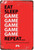 Eat Sleep Game Game Game Game Game Repeat Typography Vintage Metal Signs Retro Metal Tin Signs for Wall Hanging And Living Room Design