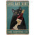 Cats and Wine Animal Typography Reproduction Vintage Metal Tin Sign Wall Decor for Café