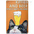 Kitties and Beer Cute Animal Typography Reproduction Vintage Metal Tin Sign for Home Decoration
